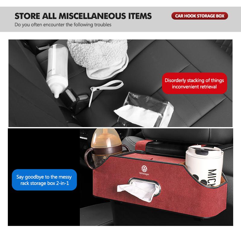 BIG1 Car Organizer Rear Drainage Holder Storage Hanging Box Cup Holder For Volkswagen VW Passat Golf 4 5 6 Tiguan Polo Scirocco Jetta
