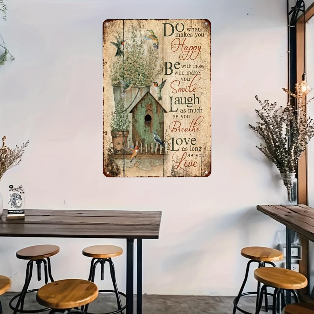 1pc Gather Here with Grateful Hearts Vintage Metal Tin Sign (8"x12"/20 Cm *30 Cm) Metal Tin Sign Vintage Metal Tin Sign for Room