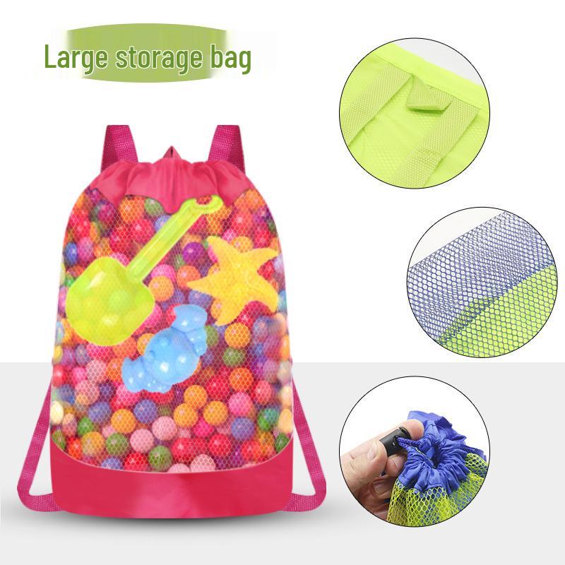 Large Mesh Toy Storage Backpack for Kids: Sand Play Set & Tools Organizer