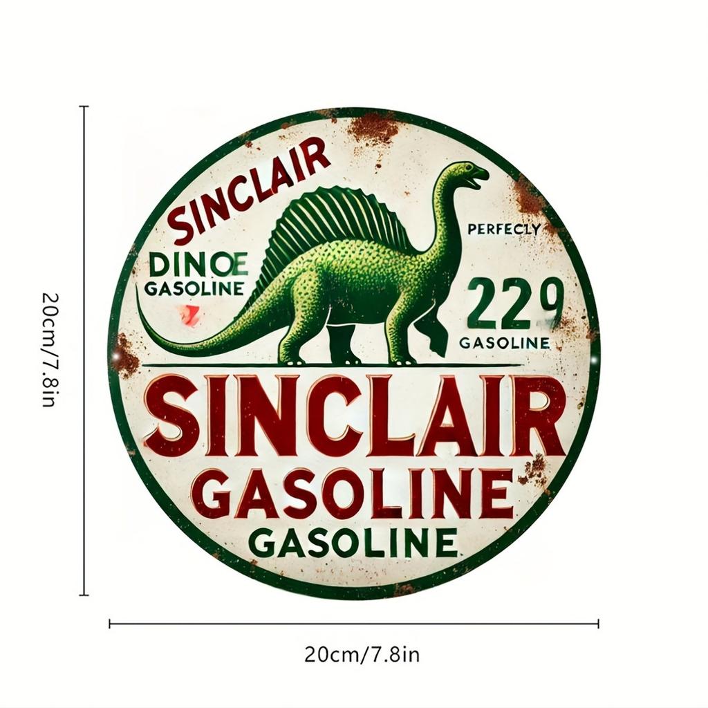 Металлический знак Sinclair Dino Gasoline, классический настенный декор в деревенском стиле на нефтяную и автомобильную тематику, коллекционный антикварный винтажный алюминий