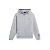 Li-Ning Мужская толстовка с капюшоном на молнии с однотонной нашивкой Wade Series, серая AWDSC45-3