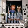 Custom Tapestry Wall Hanging, Child's Play Chucky Tiffany Personalized Name Text Home Wall Decor