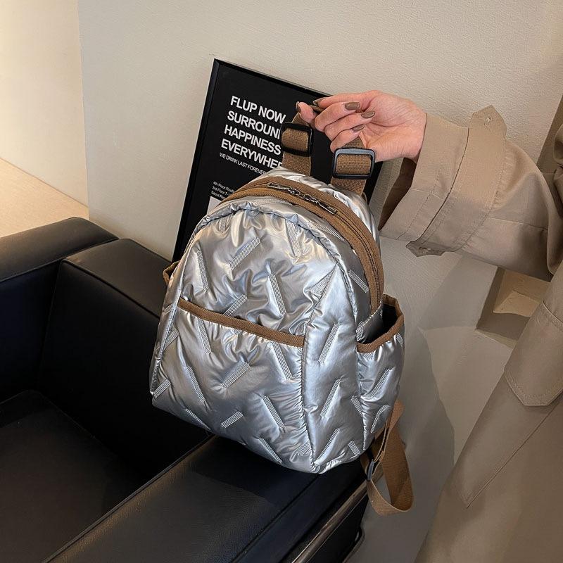 Пуховый рюкзак женский новая мода легкая роскошь повседневный рюкзак простой универсальный большая вместимость хлопковая одежда женская сумка