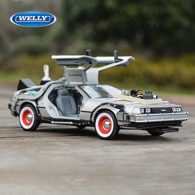 ВЕЛЛИ 1:24 литая под давлением модель автомобиля из сплава DMC-12 Delorean «Назад в будущее», машина времени, металлическая игрушечная машинка для детей, коллекция игрушек в подарок