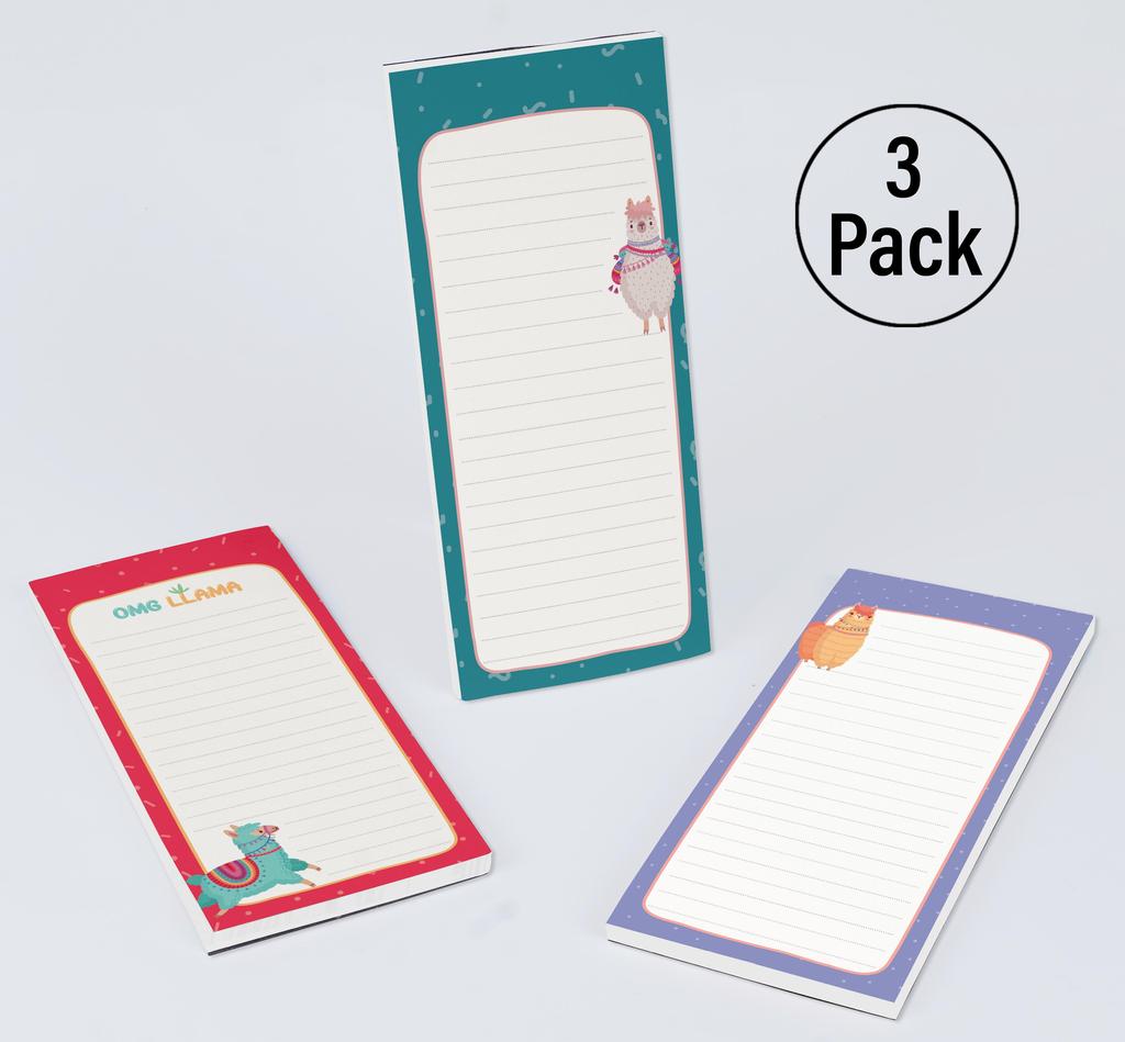 Inkdotpot Pack of 3 Magnetic Fridge To-Do List Notepads- Magnetic Memo Pads For Refrigerator- (50 Sheets