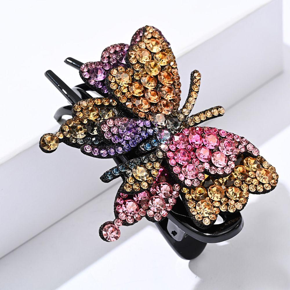 Lady Rhinestone Butterfly Korean Style Hair Clip Duckbill Clip Women Hair Claw Hair Accessories