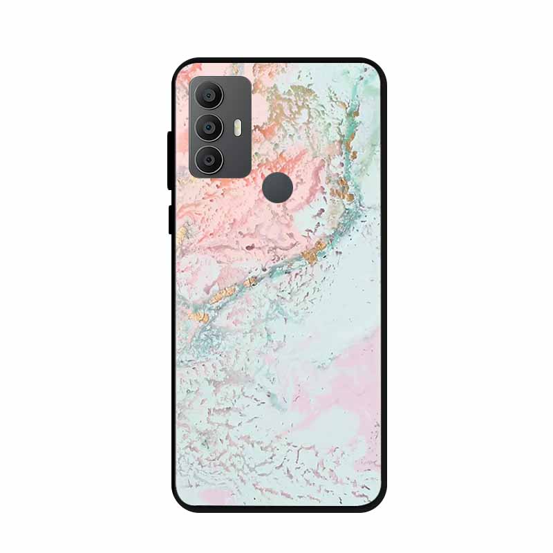 For Alcatel 1V 2021 Case 6002A 6002D 6.52" Marble Silicone TPU Soft Shockproof Phone Case for Alcatel 1V (2021) Covers Coque 1 V