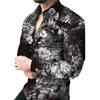Fashion Casual Men 3D Printed Shirt Micro Stretch Social Shirt