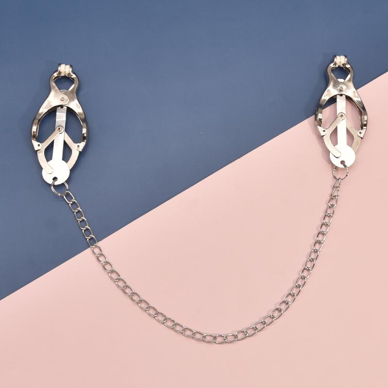 Metal Nipple Clamps With Chain Extreme Grip Tip Adult Bondage Restraints Sex Toys For Couples