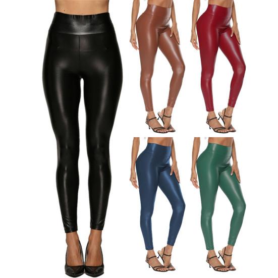 Женские брюки из искусственной кожи, облегающие, с высокой талией, длинные брюки, приподнимающие бедра, леггинсы для повседневной носки