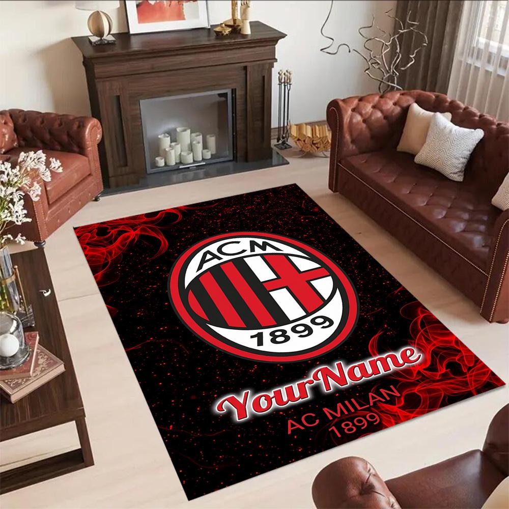 Ac Milan Customize Text Floor Rug Office Rug Perfect for Dormitory Outdoor Kitchen Hallway Anti-slip Rug Anime Office Decor