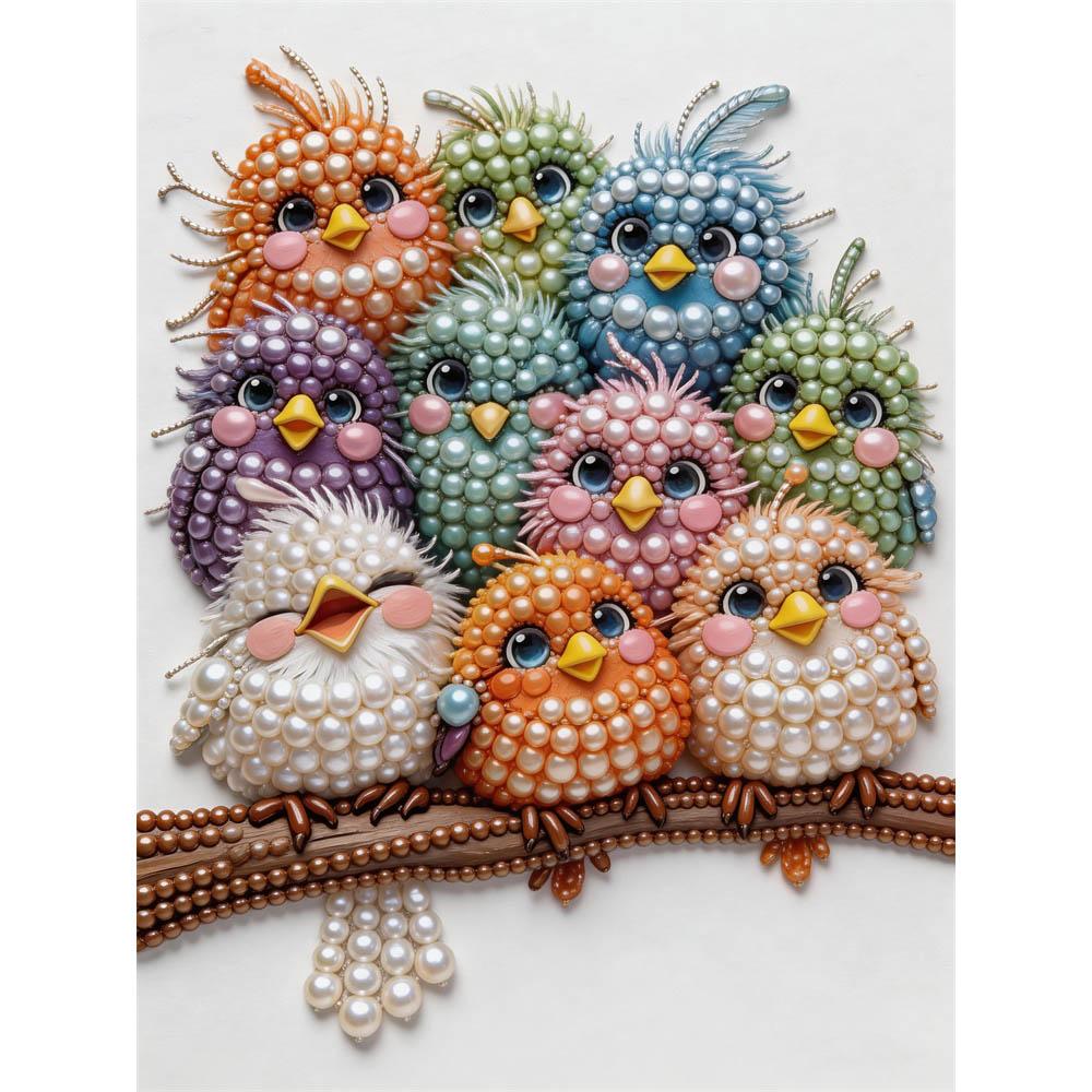 Уникальный набор для рисования жемчугом и камнями своими руками 30x40 см Милая птичка Безрамное искусство Идеальный ручной подарок для взрослых Настенный декор для дома на любой случай