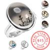 925 Sterling Silver Ring Women Gemstone Handmade Jewelry Christmas Gift Crazy Lace Agate Dalmatian Dendrite Opal Eudialyte Howlite K2 Jasper Costume