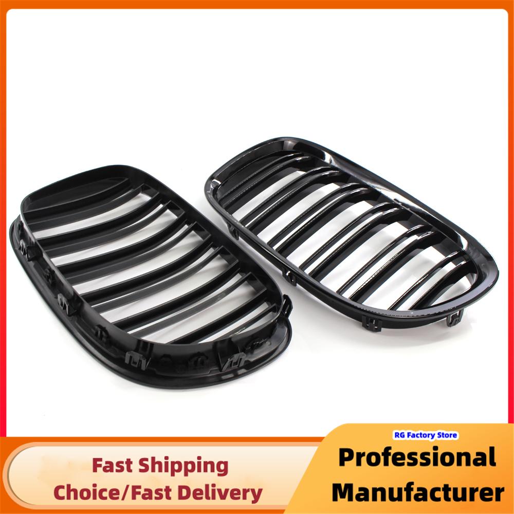 Решетка радиатора переднего бампера для BMW F01 F02 F03 F04 740i 750i 760Li 4 двери 2009-2015 двойные планки глянцевые черные гоночные решетки