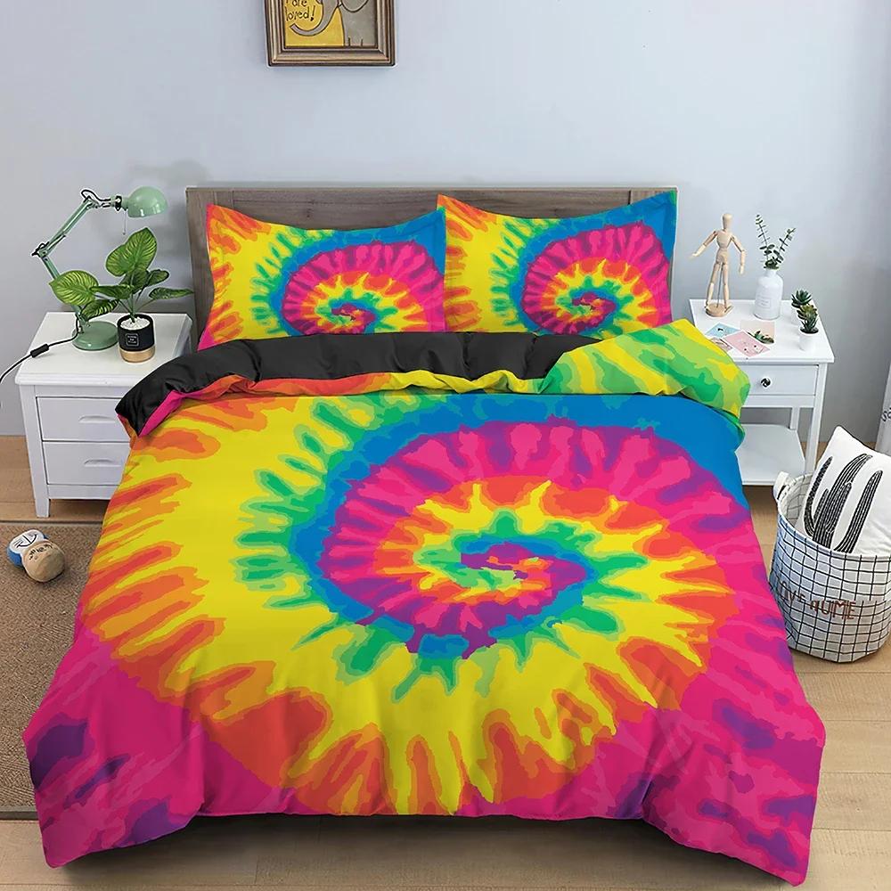 Geometry Colorful Pattern Comfortable Duvet Quilt Cover Pillowcase Bedding Set Children Bedroom Decoration Home Textile