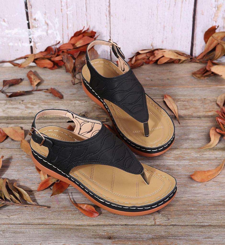 Женские сандалии в стиле New Roman 2023 года с пряжкой из одного слова, доступны в размере 43