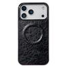 For iPhone 17 Pro Max Magnetic Case Electroplated Crackle Litchi Texture PU TPU PC Phone Back Cover
