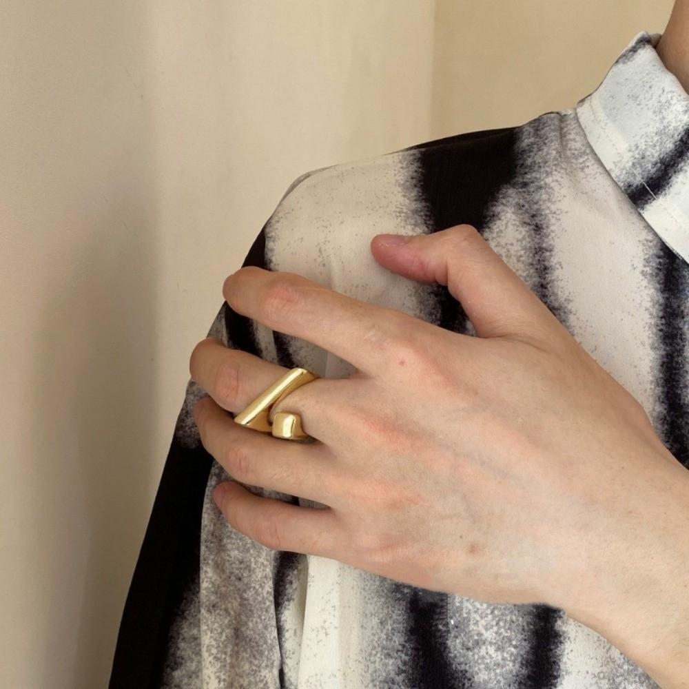 Регулируемое кольцо на палец Геометрическое посеребренное открытое кольцо Необычное кольцо Для вечеринки Подарок на день рождения