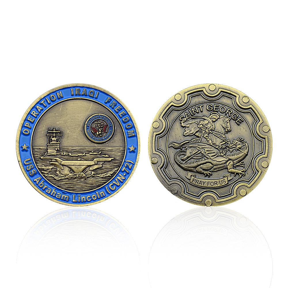 Iraqi Freedom Operation USS Abraham Lincoin Bronze Challenge Coin Home Decor