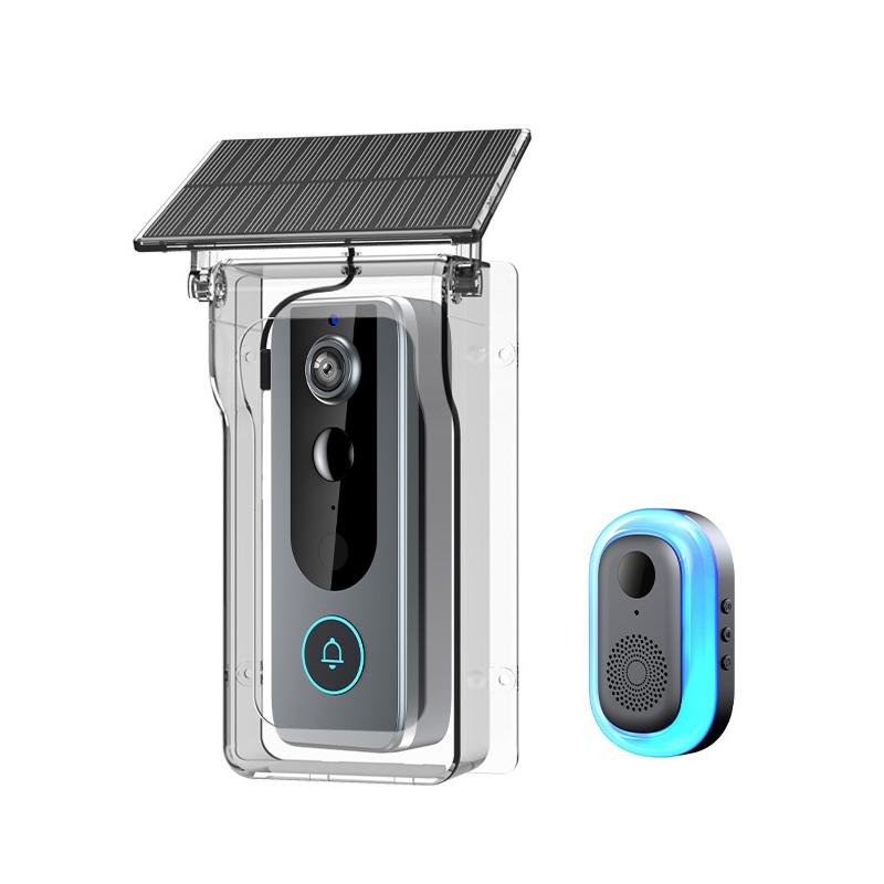 Водонепроницаемый беспроводной уличный дверной звонок IP65 с солнечным козырьком от дождя, камера, цифровой глазок для двери Tuya Eye, видеодомофон для умного дома