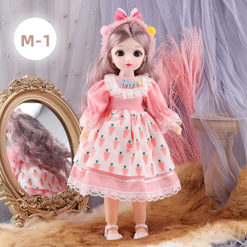 30cm BJD Doll 23 Moveable Joints Attractive Eyes Dress Up Anime Long Hair Toy