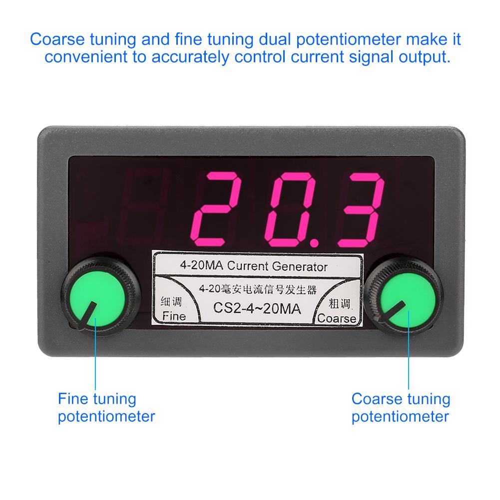 CS2-4-20MA Digital Current Analog Signal Generator Coarse/Fine Tuning Constant Current Output Digital Current Generator