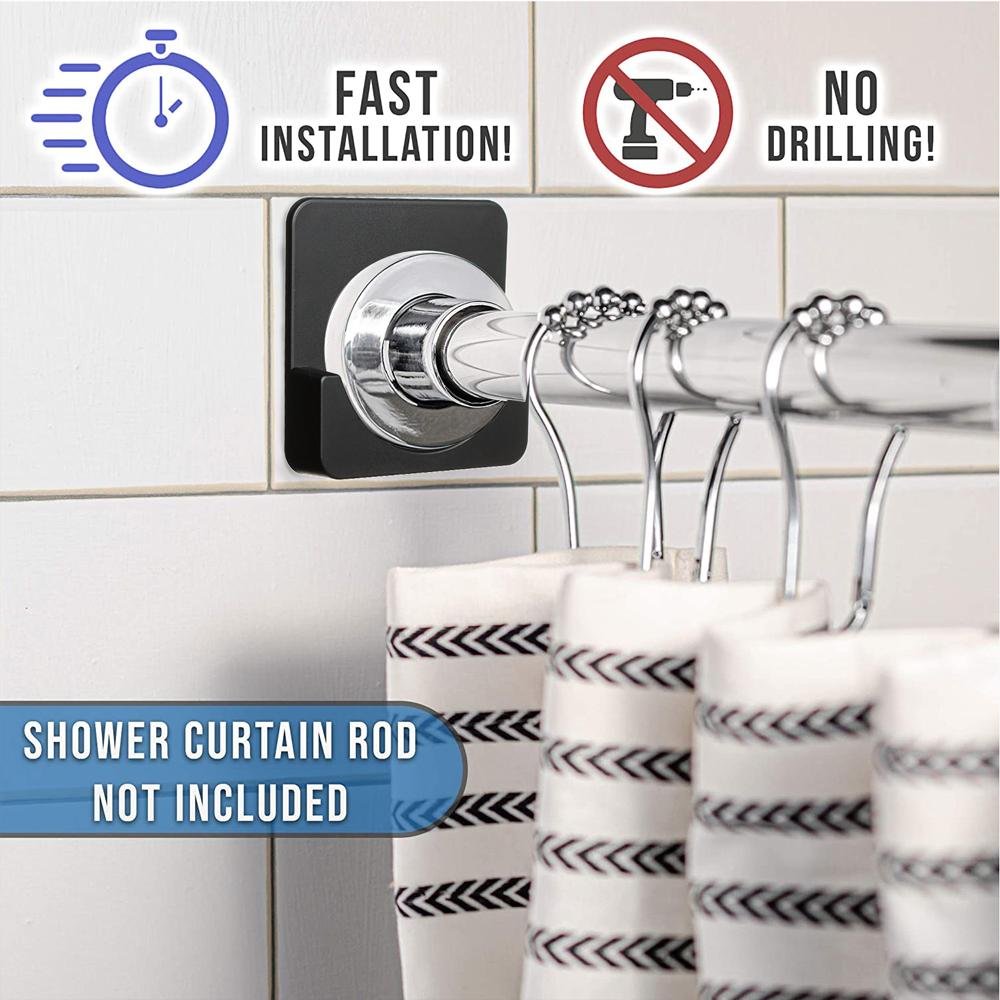 2 шт. Регулируемый Легко снимаемый Изогнутый Держатель для штор без сверления Натяжной Держатель Наклейка на стену