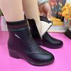 Winter Square Heel Modern Boots Ankle Zip Round Toe Ladies Shoes On Sale  High Quality Low Heel Solid Sewing Women's Boots