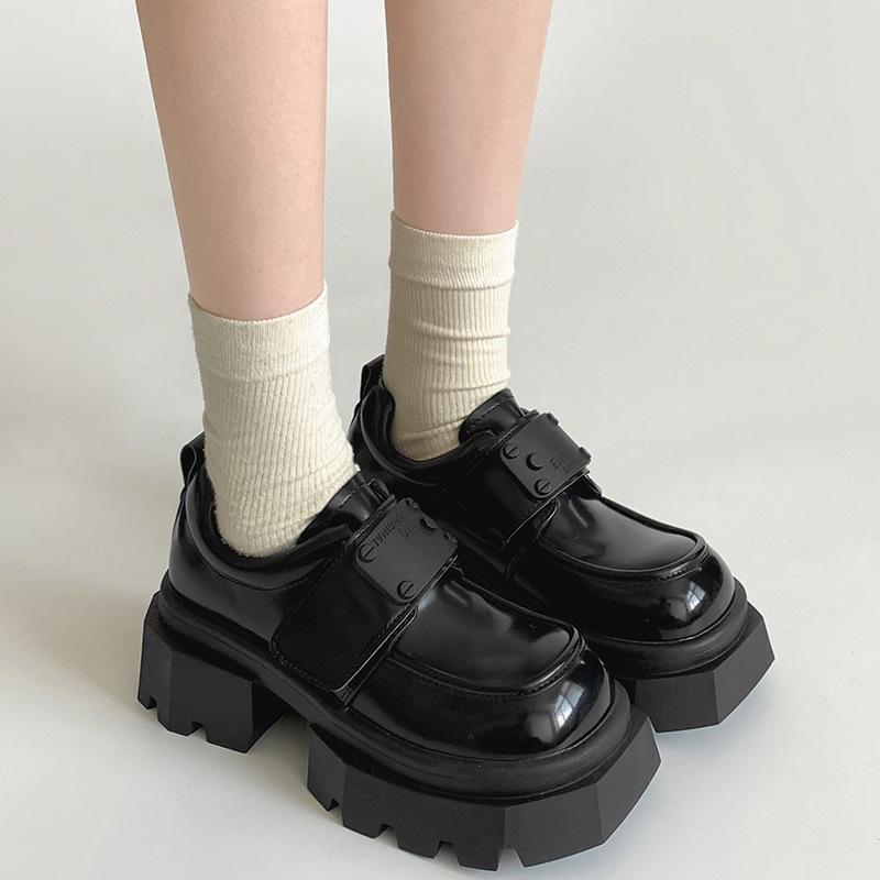 Весна и лето новая мода толстый каблук маленькие кожаные туфли платформа лоферы маффин одинарные туфли универсальные туфли Мэри Джейн высокие каблуки женщины