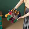 Fashion New Spring Mixed Color Loafers Woman Shoes Chunky Heels Round Toe High Heels Shoes for Women Lace Women Pumps Zaptos De Mujer