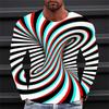 New Abstract Swirls Vortex 3D Print T-Shirts Men Woman Long Sleeve T Shirt Streetwear Harajuku Pullovers Tees Tops Kids Clothing