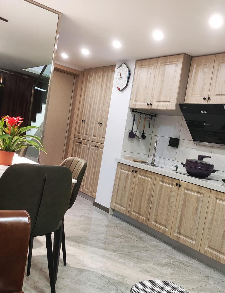 Danmukeji Wall Nordic Continuous Second White Wood Grain Panel with Colored Leather 30cm Stylish Interior Perfect for and More Clock, Stylish, Style,