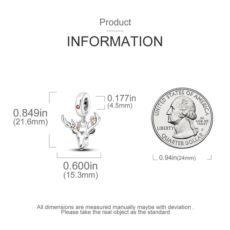 Элегантный Красивый Подвеска Олень Пятнистый Plata R Настоящая Бусина Подходит для Настоящих Браслетов-Шармов Бусины Украшения Подарок Для Женщин