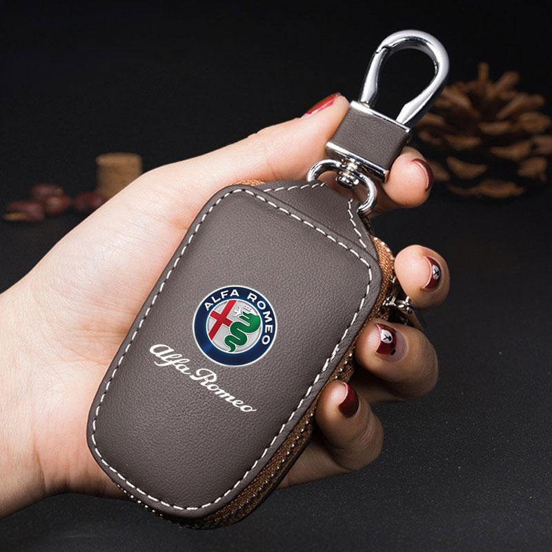 For Alfa Romeo 2026 Hot Sticker Car Keychain Key Protector Bag Key Holder Case Keyring Wallet For Alfa Romeo giulietta 159 mito