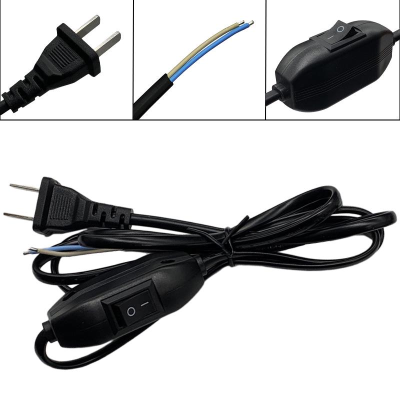 Heavy-Duty All-Copper 1.8m Desk Lamp Power Cord with Universal Boat-Shaped Switch (Up to 150W)