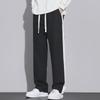 Мужские повседневные брюки широкого кроя с контрастными черными и белыми вставками и шнурком - модная, универсальная спортивная одежда