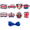 British Monarch Themed Party Supplies Colorful Paper Cutouts With Ribbon