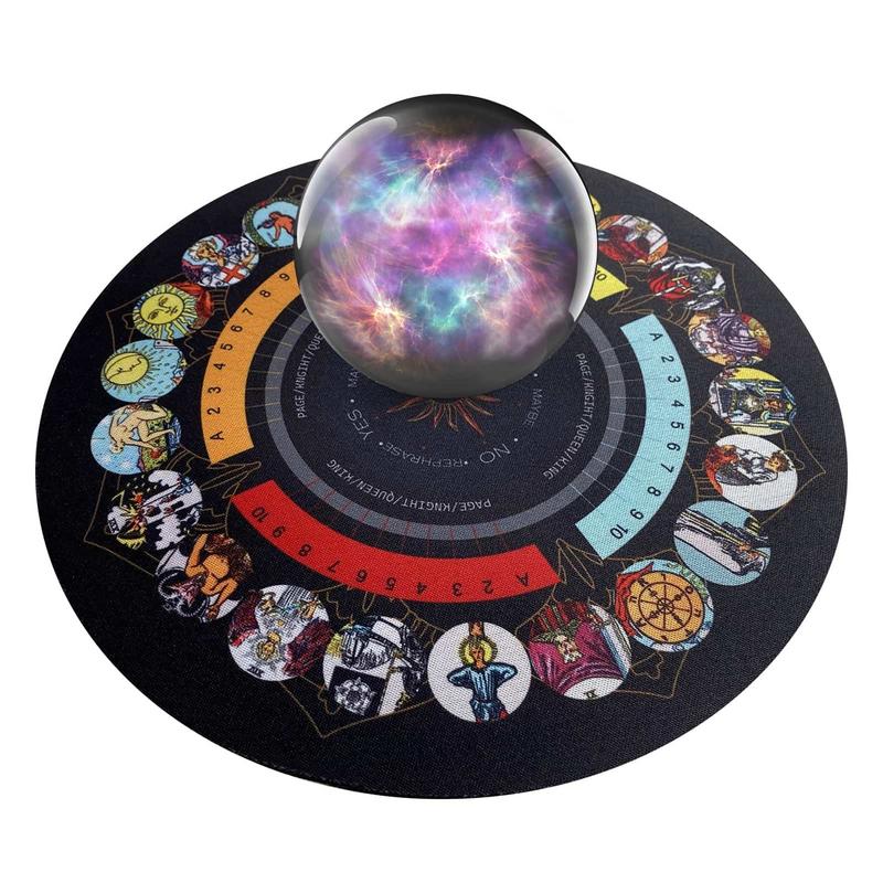8.7in Divination Board Round Pendulum Mat Rubber Pendulum Divining Mat Altar Tarot Table Cloth For Spiritual Healing Balance