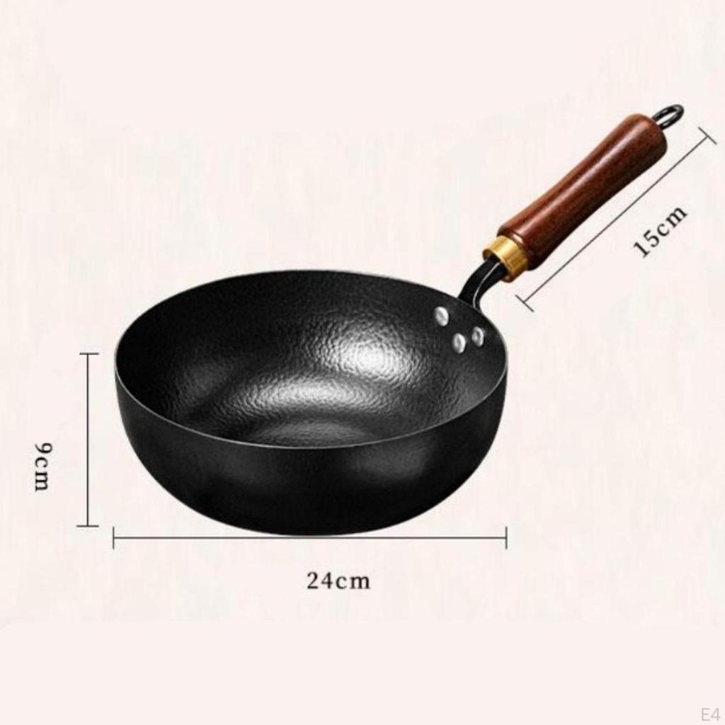 Газовый вок с кольцом для подвешивания и деревянной ручкой