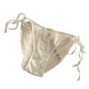 Women's Sexy Strap Satin Panties Low Rise See Through Invisible Thongs Hollow Out Thin Mesh Sheer Briefs