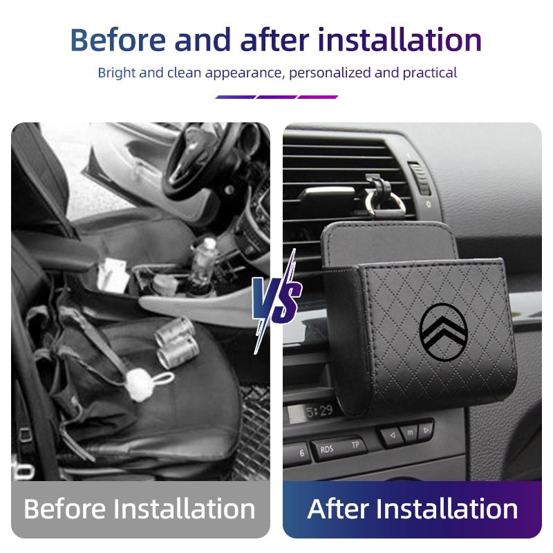 Car Air Vent Storage Box Rhombus Pattern For Citroen C4 C3 C5 C1 C2 Celysee Berlingo Picasso Cactus Aircross Saxo Grand