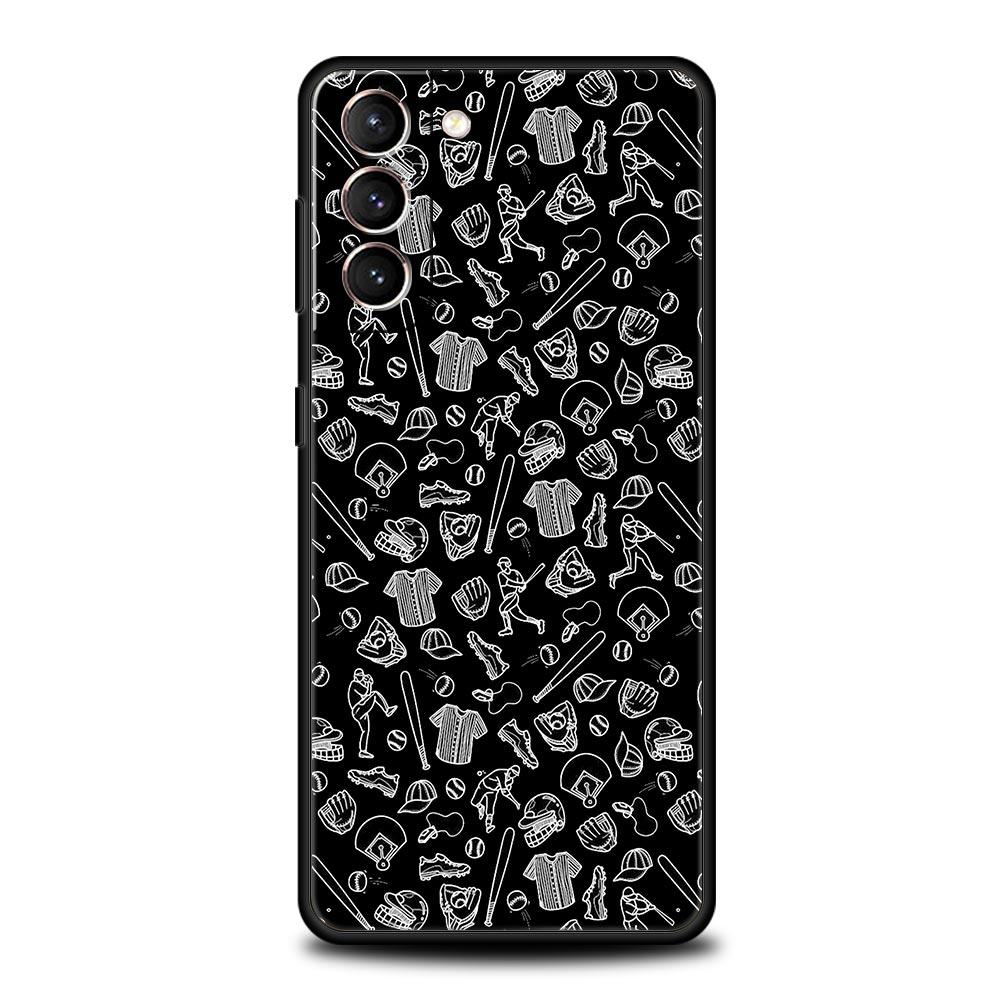 Baseball Phone Case For Samsung Galaxy S23 Ultra S22 S21 S20 FE 5G S10 S10E S9 S8 Plus Note 20 Soft Silicone Cover Bumper