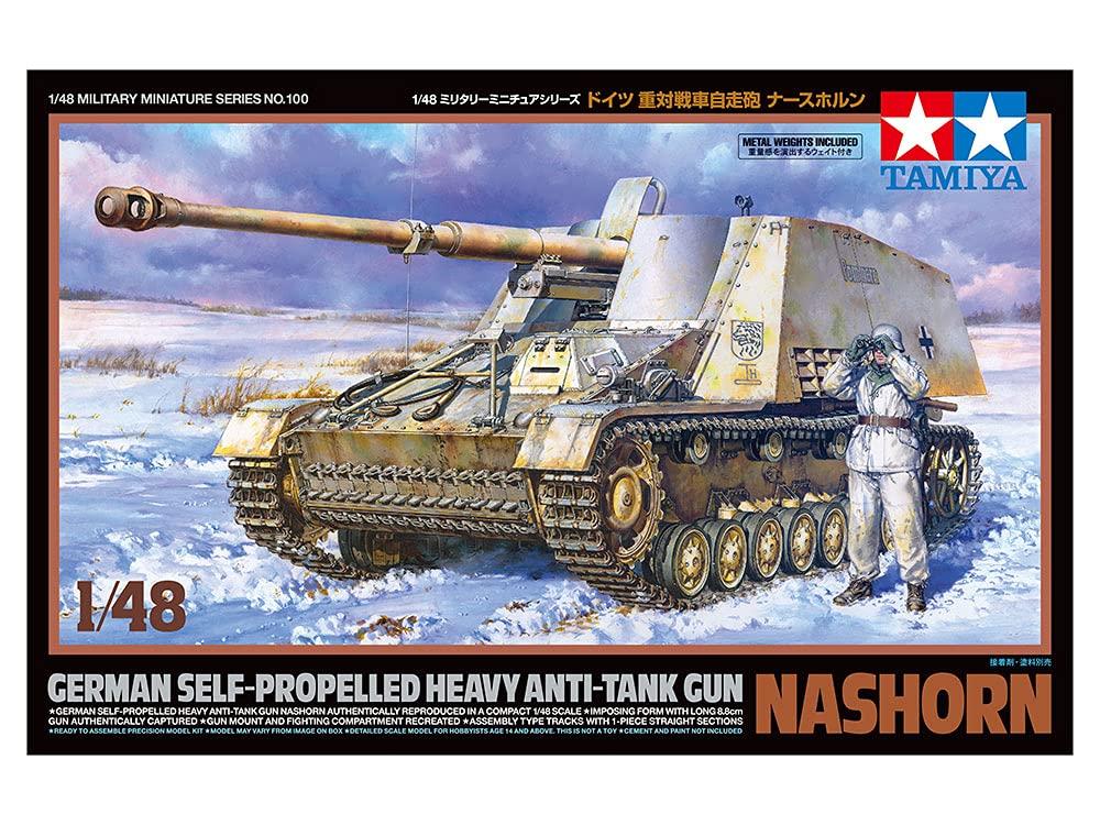 Tamiya Military Miniature Series 100 German Heavy Gun Nashorn Plastic Model Kit 32600 1/48 No. Anti-Tank Self-Propelled (Tank)