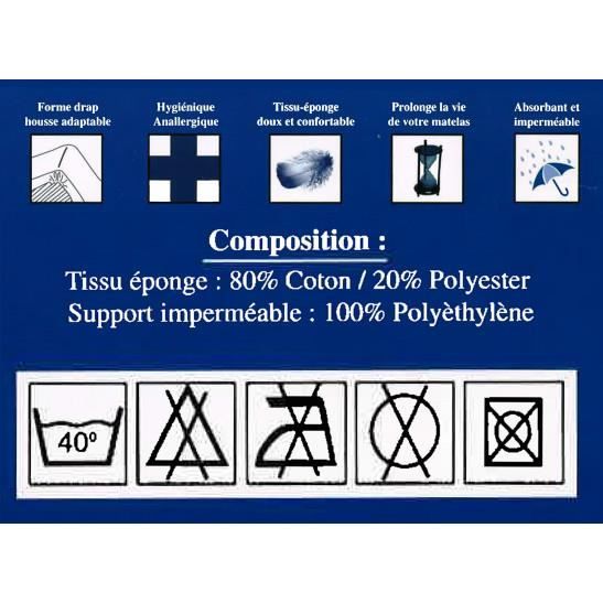 Lot de 2 Protèges matelas imperméable, absorbant et anti-acariens 180 x 200 cm King Size