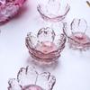 Cherry Blossom Hammered Glass Dipping Dish - Elegant Japanese Tableware for Home or Salon.