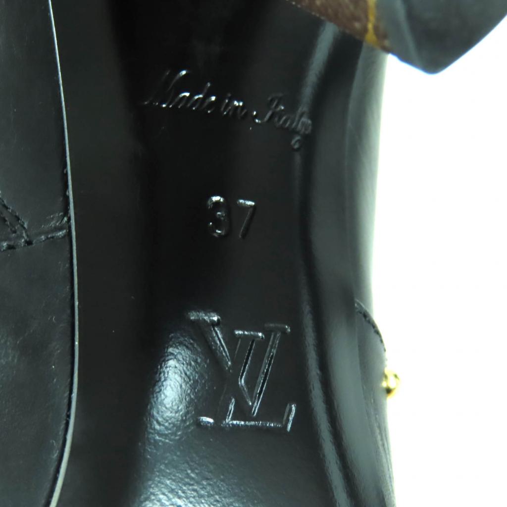 Excellent LOUIS VUITTON Ankle boots Monogram belt design leather Women 37 Used