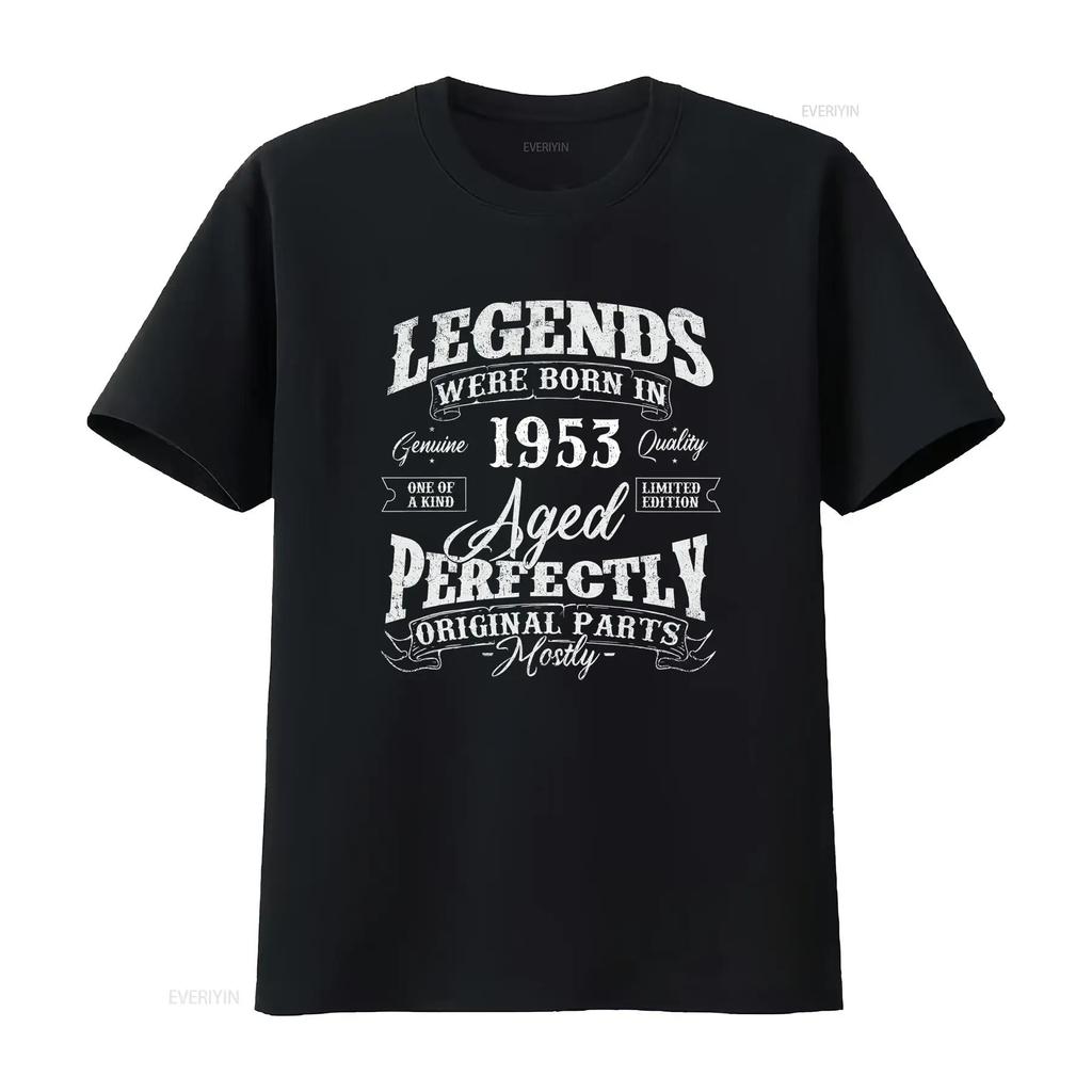 Legends Were Born In 1953 Year Of Birth Birthday T Shirt Vintage Homme Versatile Fashion Top For Everyday Wear