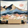 Mountains And Rivers Creative Painting Tapestry Wall Hanging Retro Bohemian Style Simple Home Decor Background Cloth