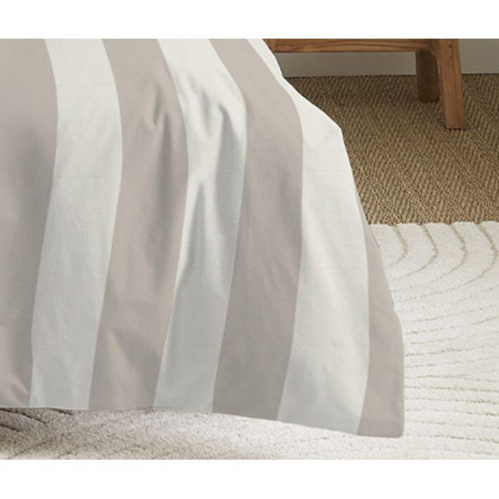 Parure de couette 3 Pièces réversible pour lit 240 x 220 cm "Deauville Beige" Coton Pur