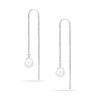 S925 Sterling Silver Jewelry Light-Weight Pearl Drop Threader Earrings for Girl Women